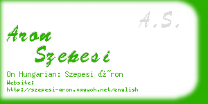 aron szepesi business card